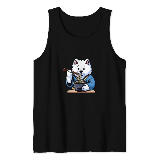 Samoyed Pet Ramen Funny Dog Japanese Food Tank Tops