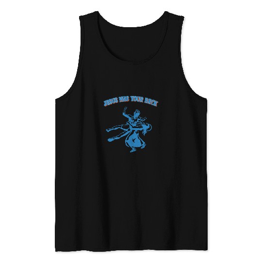 Sport Wrestling Jesus Has Your Back Design Tank Tops