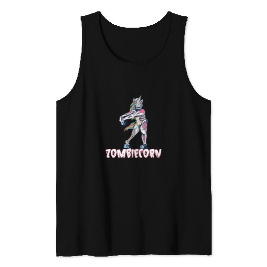 Unicorn Pet Zombie Corn Horror Unicorn Zombie Unicorn Zombie Corn Tank Tops