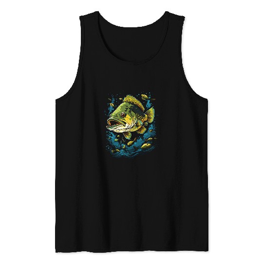 Fishing Fun Bass Fish Fishing 11 Tank Tops