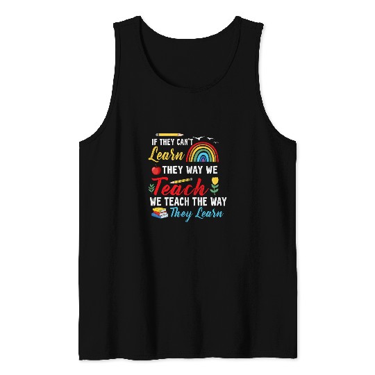 Autism Puzzle SPED Teacher They Learn Special Education Tank Tops