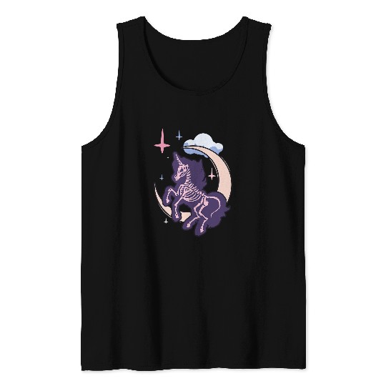 Unicorn Pet Pastel Goth Unicorn Skeletons Gothic Indie Clothes Aesthetic Tank Tops