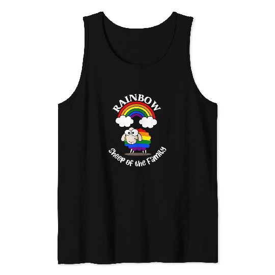 Sheep Pet Rainbow Sheep Of The Family Pride Month Tank Tops