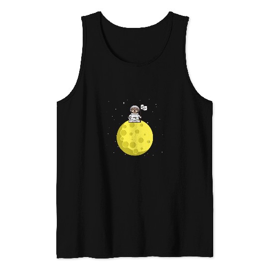 Otter Pet Otters Astronaut Clothes Moon Planet Space Sea Otter Kids Tank Tops