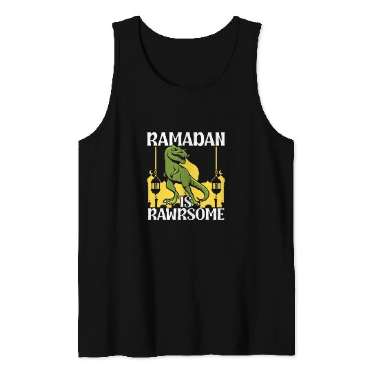 Dinosaur Pet Ramadan Is Rawrsome Dinosaur vintages Mubarak Tank Tops