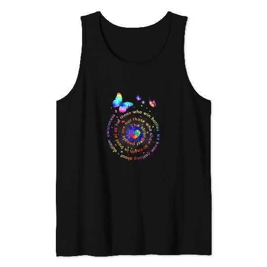 Autism Puzzle The Strongest People Puzzle Butterfly Autism Awareness Day Tank Tops