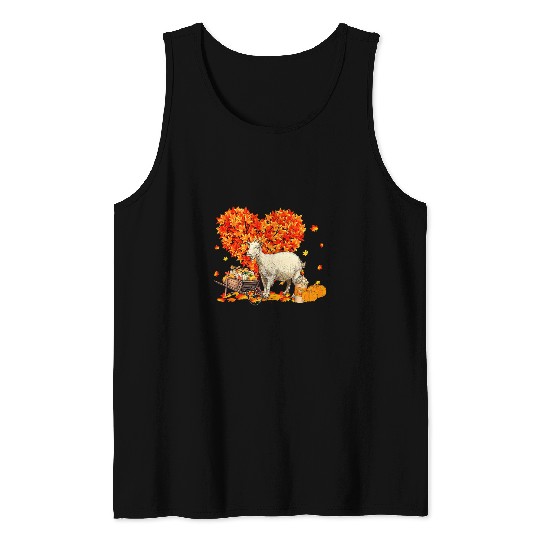 Goats Pet Farm Farmer Autumn Tree Fall Leaves Thanksgiving 78 Tank Tops