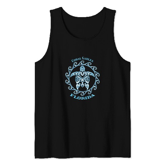 Turtle Pet Coral Gables Florida Tribal Sea Turtle Summer Tank Tops