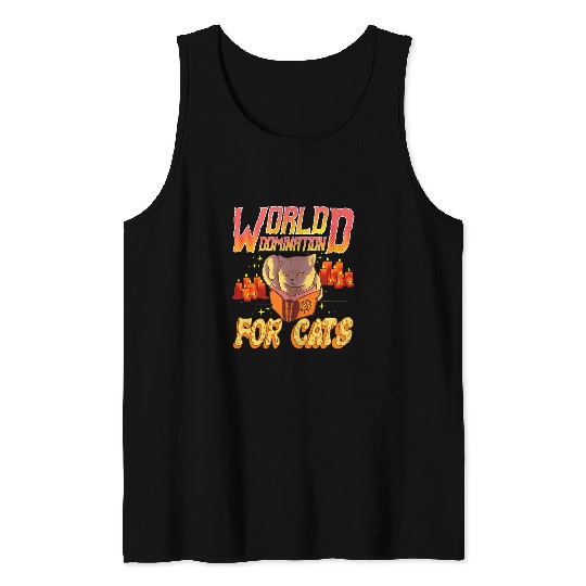 Book Fun Funny Cat Witchcraft Cat Lovers Pentagram Cat Tank Tops