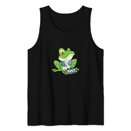 Frog Pet Happy Passover Pesach Frog Funny Boys Girls Kids Gamer Tank Tops