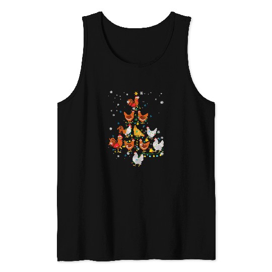 Chicken Pet Christmas Tree Funny Christmas Costume Women Men Kid Tank Tops