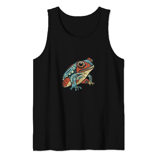 Frog Pet Native American Indian Style Art Pacific Northwest 11 7 Tank Tops