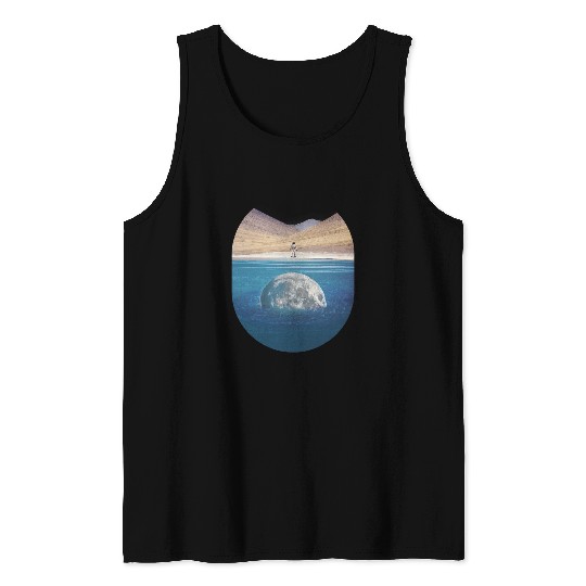 Astronaut Job Sunken Moon Lonely Astronaut Tank Tops