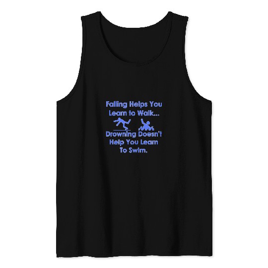 Lifeguard T Swimmer Funny Learn Walk Drown Swim Tank Tops