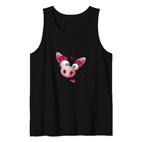 Pig Pet Face farm sWines big pinky pork meat Tank Tops