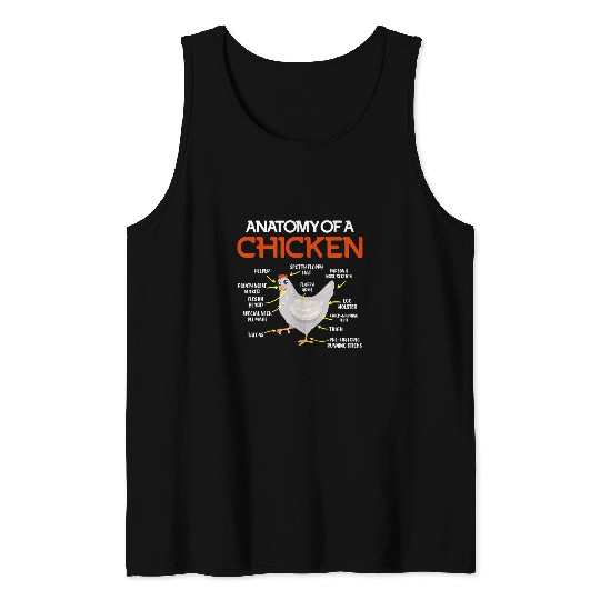 Chicken Pet Anatomy Cock Chicken Hen Egg Tank Tops