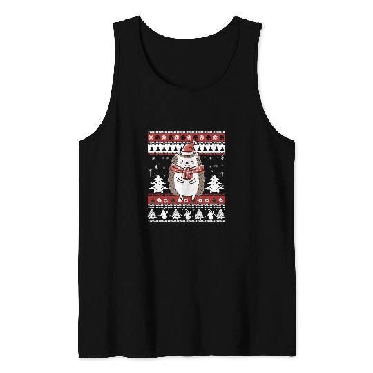 Hedgehog Pet Christmas Design Hedgehogs Lover Tank Tops