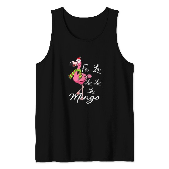 Flamingo Pet Christmas Fa La La La mingo Funny Flamingo Santa xmass 06 Tank Tops
