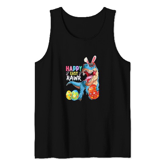Dinosaur Pet Happy Easter Day Cute Bunny Rawr Saurus rexs Eggs 2 9 Tank Tops