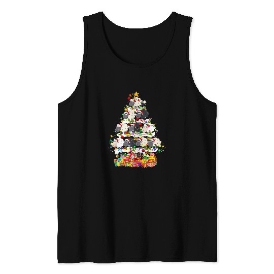 Sheep Pet Santa Sheep Christmas Tree Christmas Lights Sheep Farmer 130 Tank Tops
