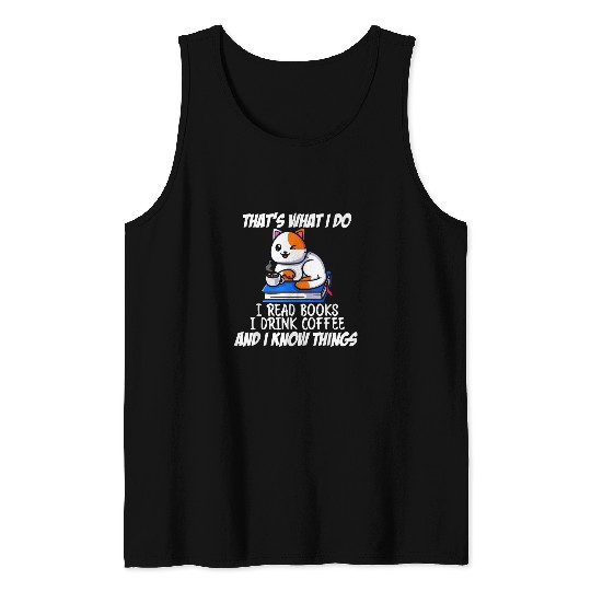 Book Fun Cat Bookworm Bookworm Literature Tank Tops
