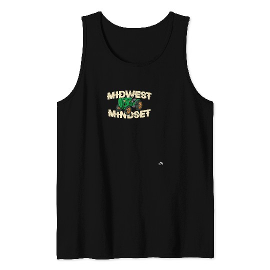 Tractor Fun driving Midwest Mindset Tractor Farm Tank Tops
