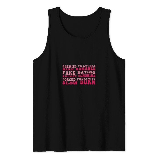 Book Fun Bookish Romance Tropes Book Club Reader Spicy Tank Tops