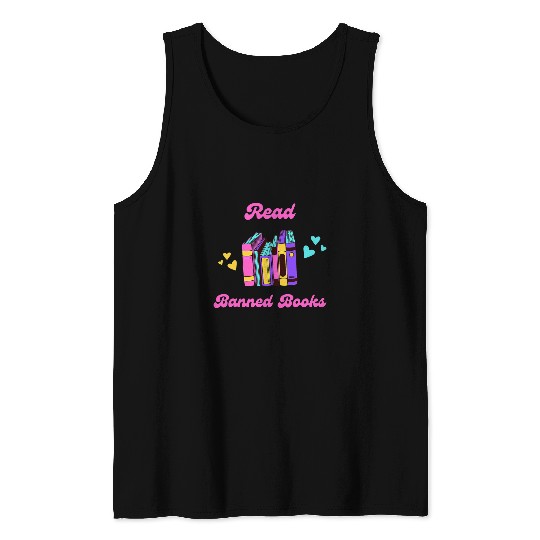 Book Fun Read Banned Books Cute Library Writer Reading Aesthetic Tank Tops
