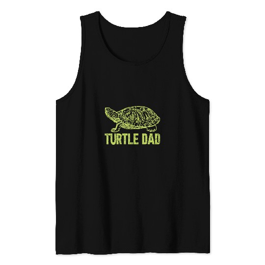 Turtle Pet Mens Turtle Dad Box Turtle Daddy Tortoise Lover Fathers Day Tank Tops