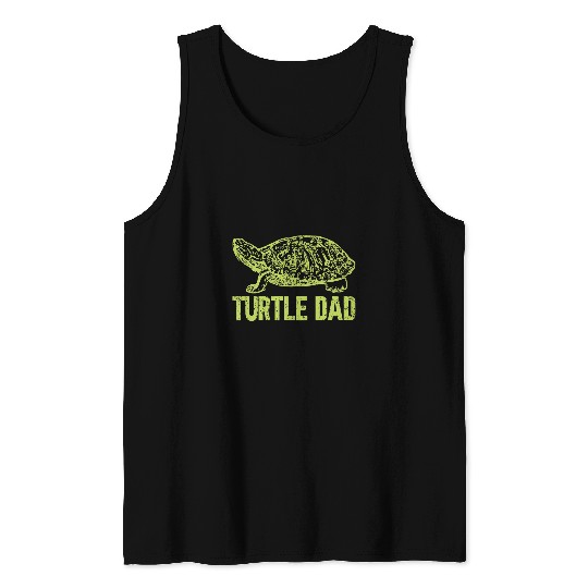 Turtle Pet Mens Turtle Dad Box Turtle Daddy Tortoise Lover Fathers Day Tank Tops