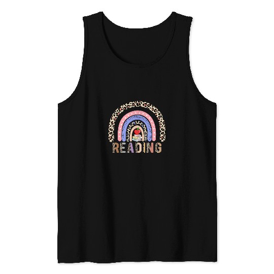 Book Fun Rainbow Reading Interventionist Book Lover Teacher Librarian Tank Tops