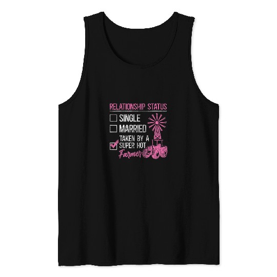 Tractor Fun Farming Girl Girlfriend Tractor vintages Relationship Tank Tops