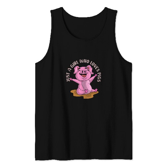 Pig Pet Farm Animal Lover Women Piglets Just A Girl Who Loves Tank Tops