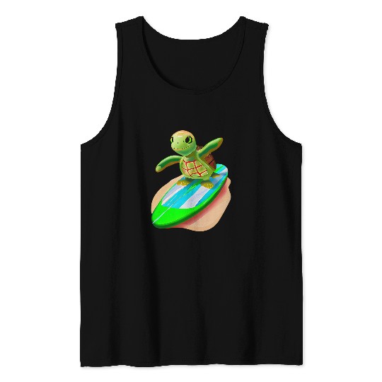 Turtle Pet Surfing Tank Tops