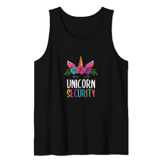 Unicorn Pet Cute Halloween Unicorn Costumes Dad Mom Unicorn Security Tank Tops