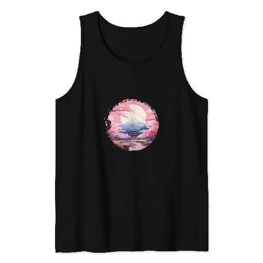 Japanese Sakura Garden Geisha Mount Fuji Cherry Blossom 29 Tank Tops