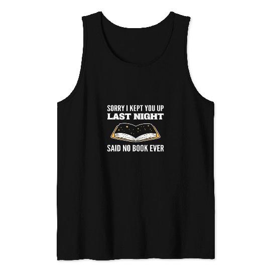 Book Fun No Book Ever Bookworm Tank Tops