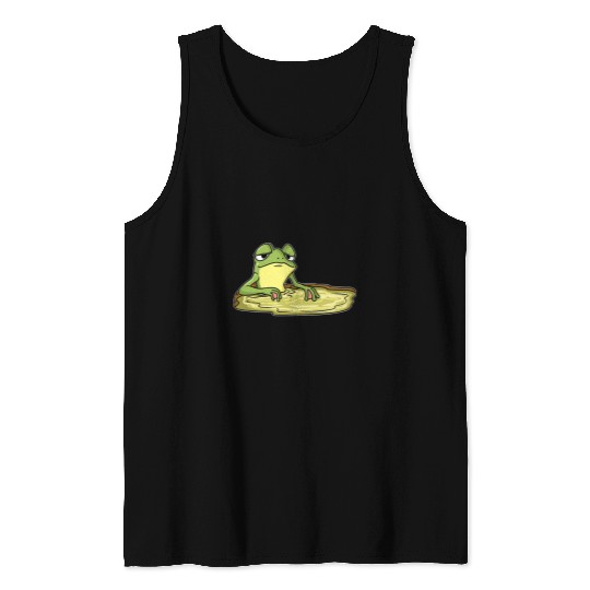 Frog Pet Pond Graphic Tank Tops