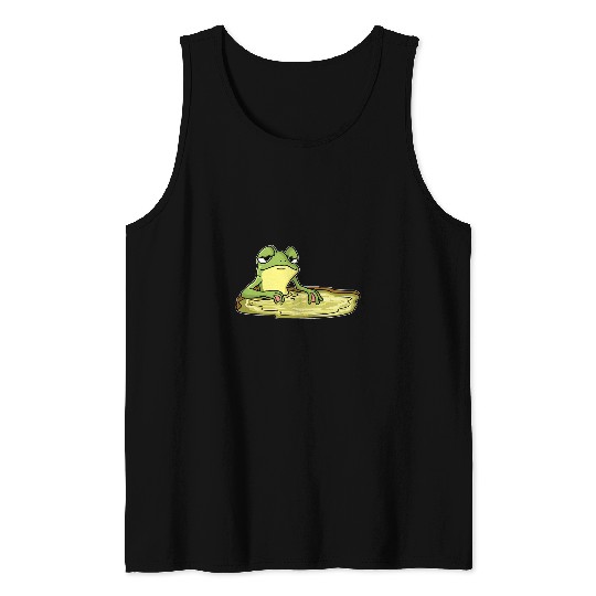 Frog Pet Pond Graphic Tank Tops