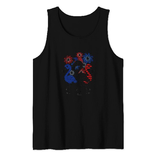 Flamingo Pet Bandana Firework American Flag Tank Tops