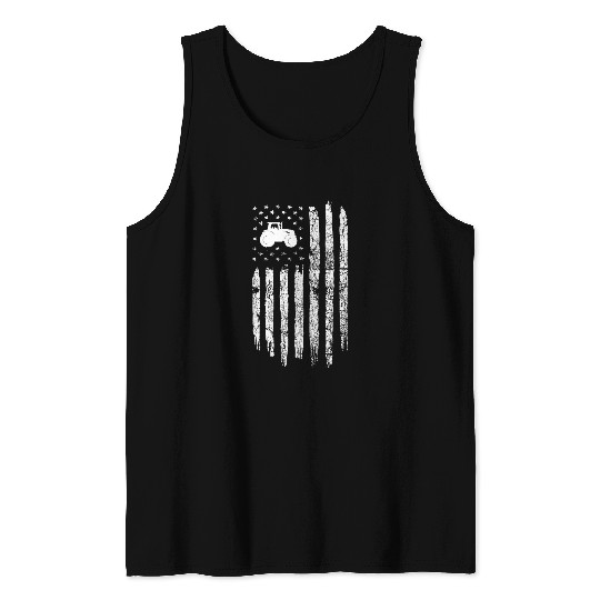 Tractor Fun American Flag Tractor Pulling vintages Tractor Pulling Tank Tops