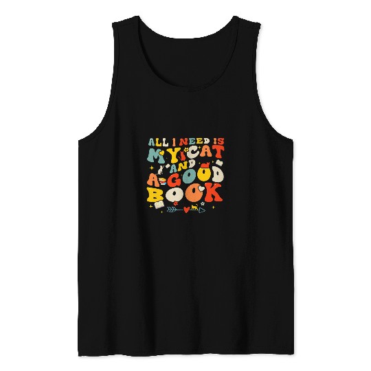 Book Fun Cat Librarian Novel Cool Book Lover For Men Women Tank Tops