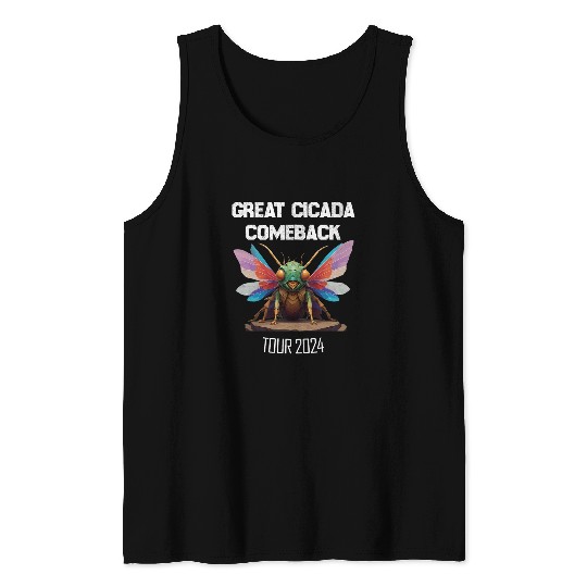 Great Cicada Comeback Tour 2024 Entomologist Insect Lovers Tank Tops