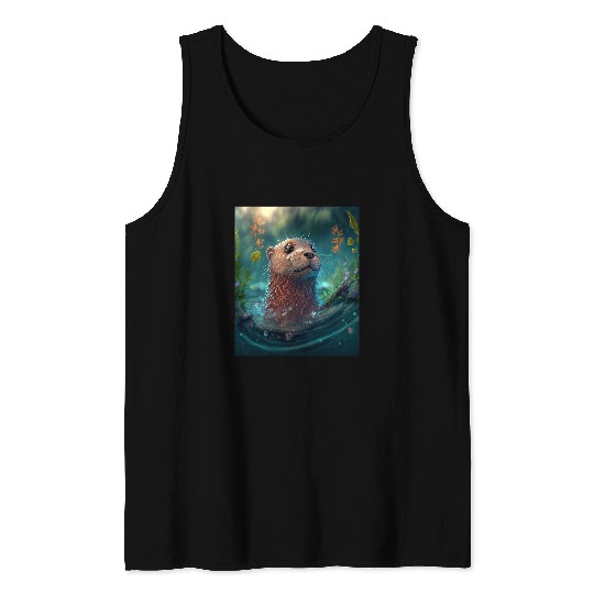 Otter Pet Otters Giant River Otter Fans River Otter Habitat04 Tank Tops