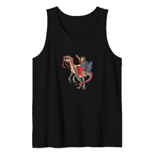 Dinosaur Pet Jesus Riding Dinosaur T rexs Jesus Christian 1 Tank Tops