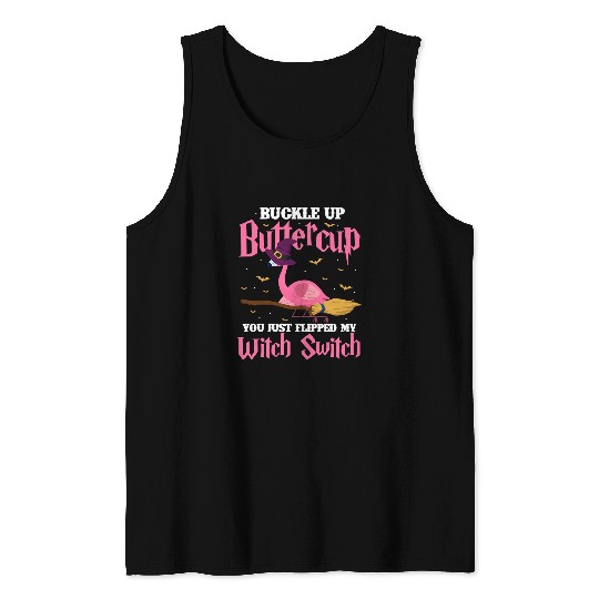 Flamingo Pet Buckle Up Buttercup Halloween Party bird Tank Tops