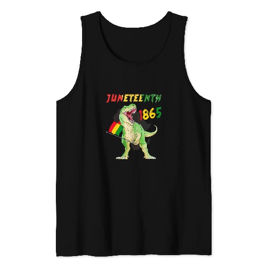 Dinosaur Pet Juneteenth T rexs Black History American African Freedom Day Tank Tops