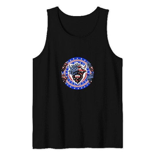 Cow Pet July 4th Holy Heifer Highland Cattle Cow s Oversized Tank Tops