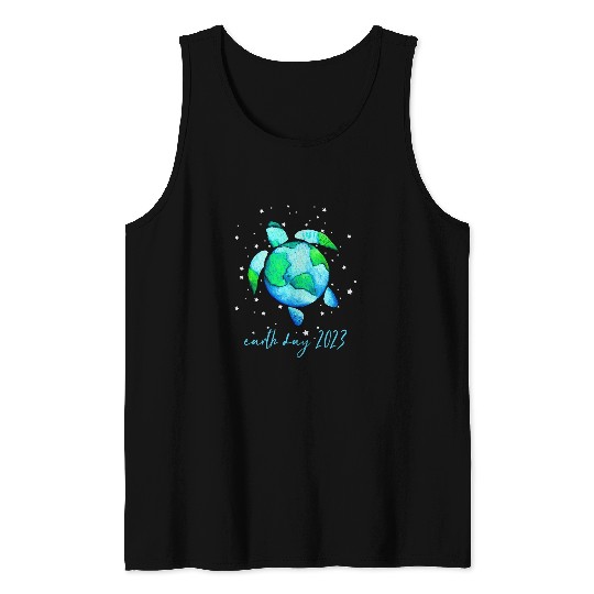 Turtle Pet Earth Day Sea Turtle Art Save the Planet Sea Tank Tops
