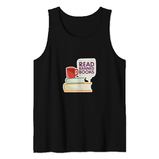 Book Fun READ BANNED BOOKS book lover bibliophile librarian reading 03 Tank Tops
